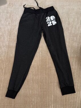 Black Kids Jogger Sweatpants with Graphic Number